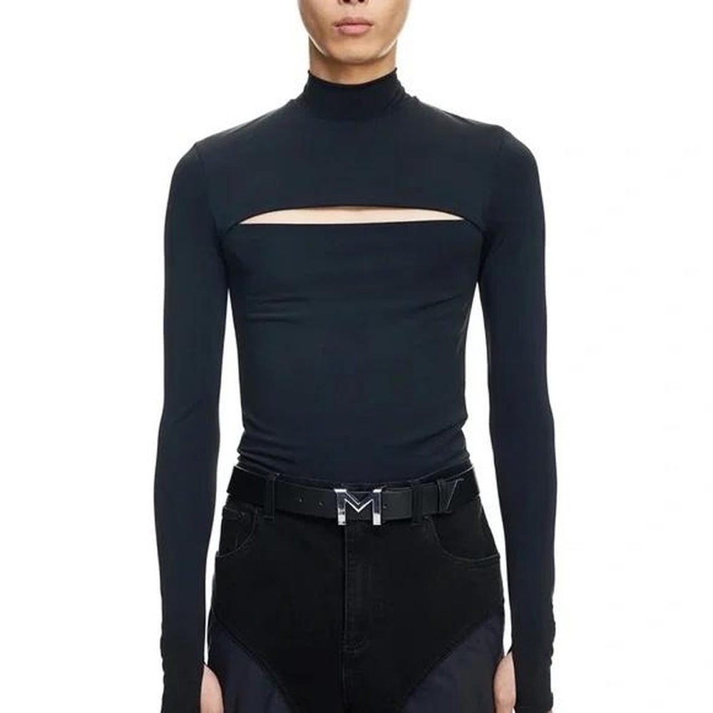 HM X MUGLER JERSEY CUT-OUT SHIRT SIZE XXL